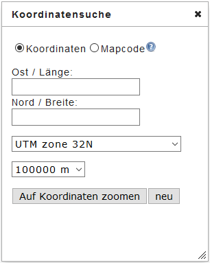 Schaubild Koordinatensuche