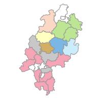 Karte der regionale GDI-Initiativen in Hessen