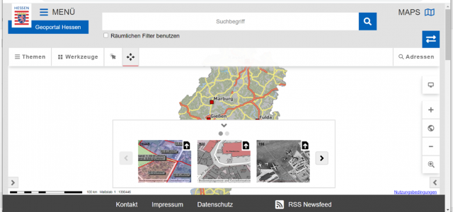 Kartenkarussell geöffnet