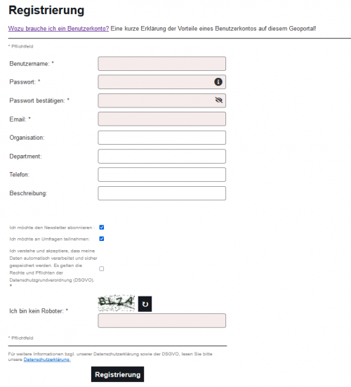 Registrierungsformular